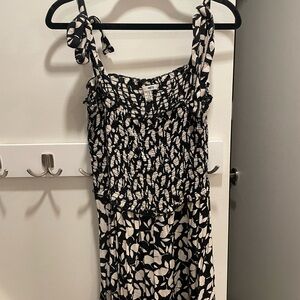 Amuse Society Black and White Patterned Midi Dress